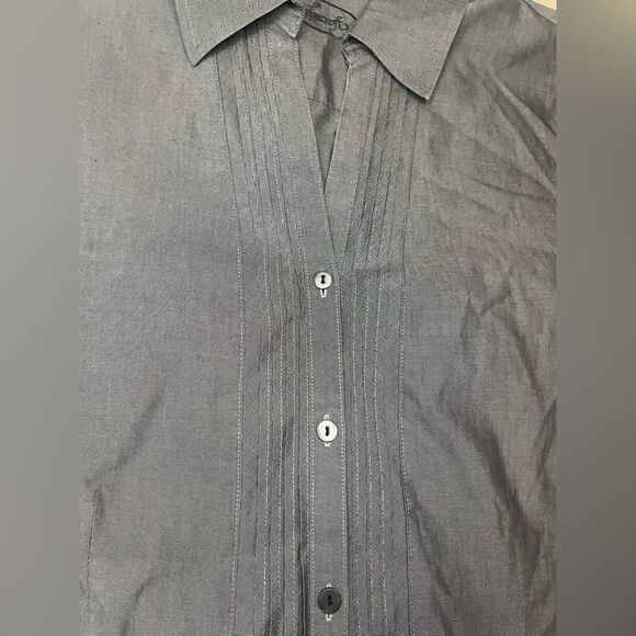Foxcroft Grey button up long-sleeved sz 12 - Picture 3 of 8